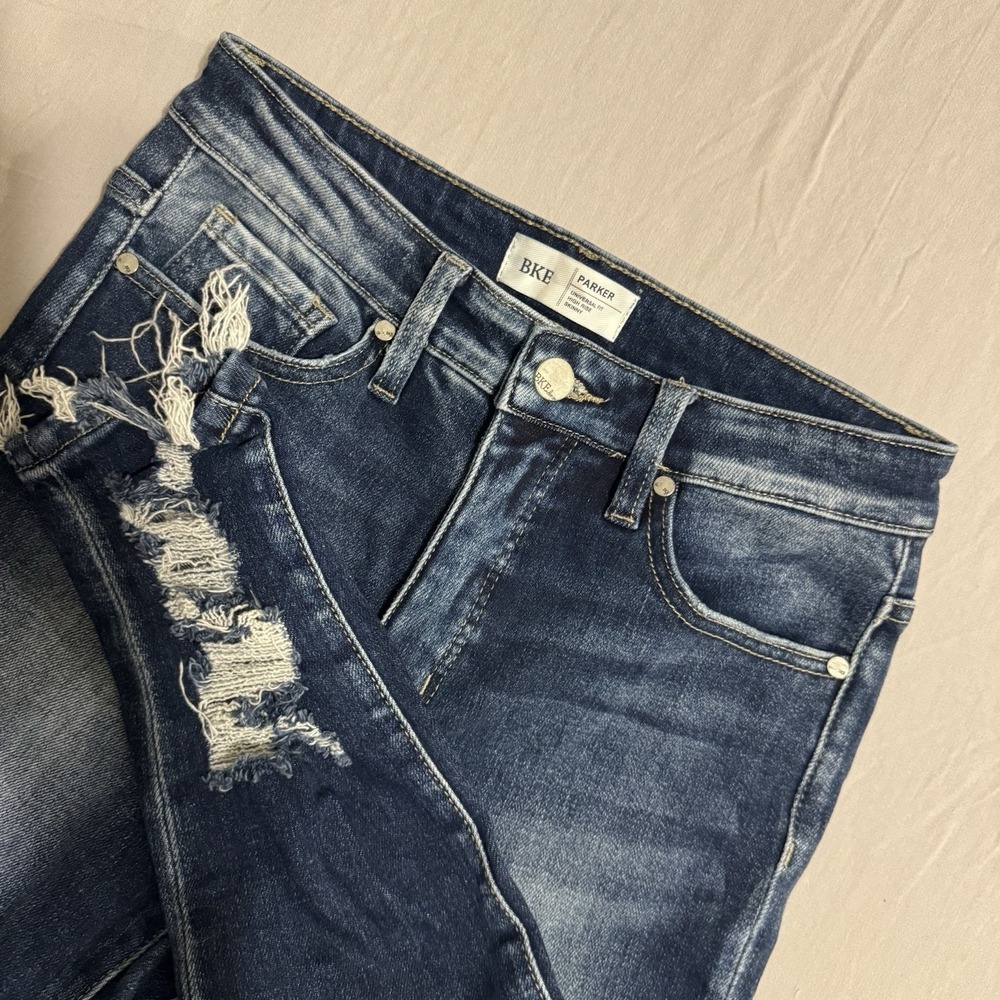 BKE Parker High Rise Ankle Skinny Distressed Dark Wash Women's Jeans Size 26